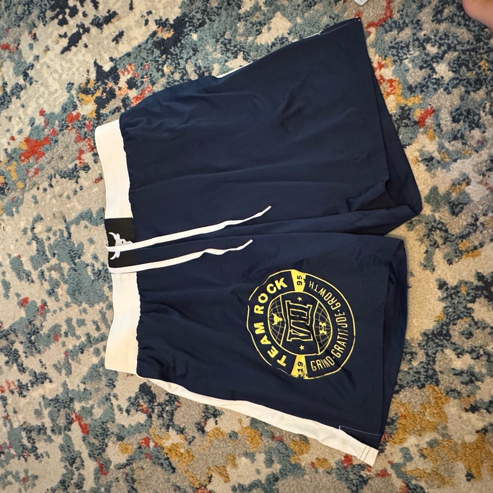Under Armour “The Rock” Navy and White Athletic Shorts